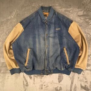 Vntg 4X Turning Point Jacket Caterpillar BlueJean Snap Bomber petterbilt